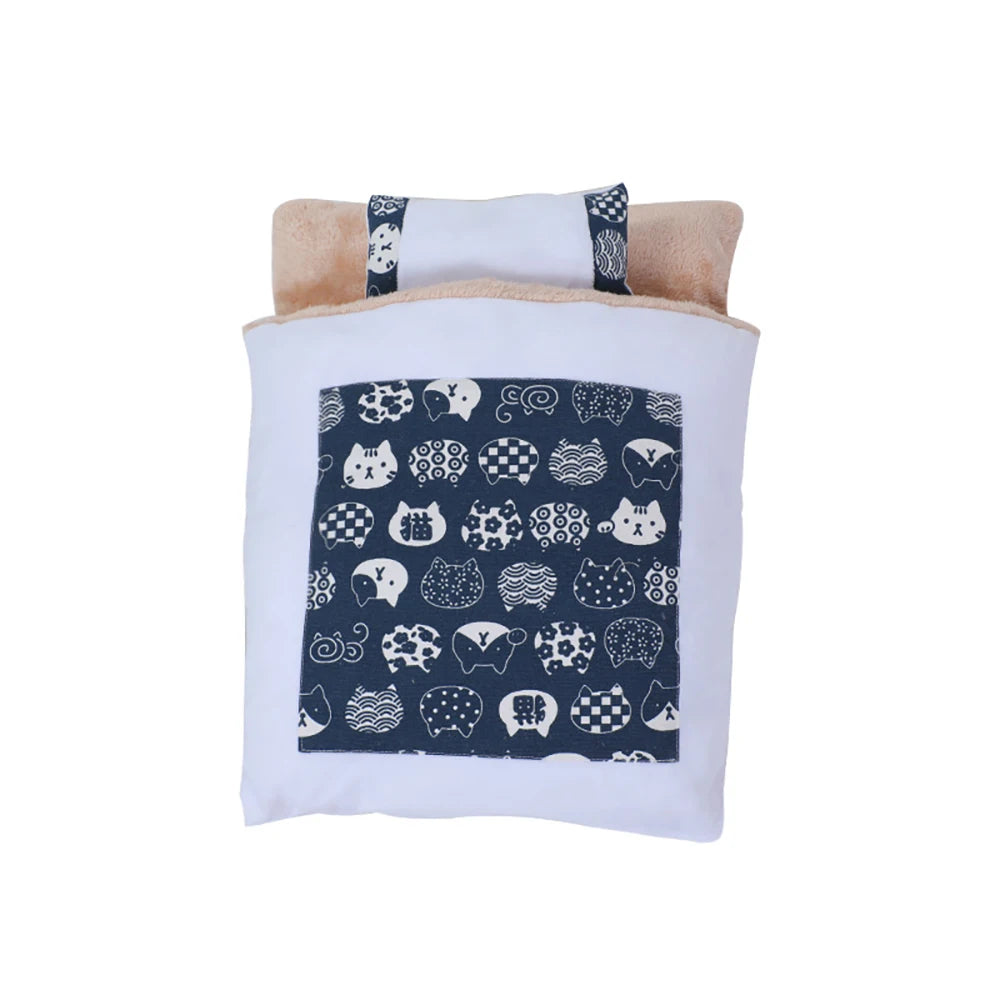 Navy blue pet sleeping bag bed