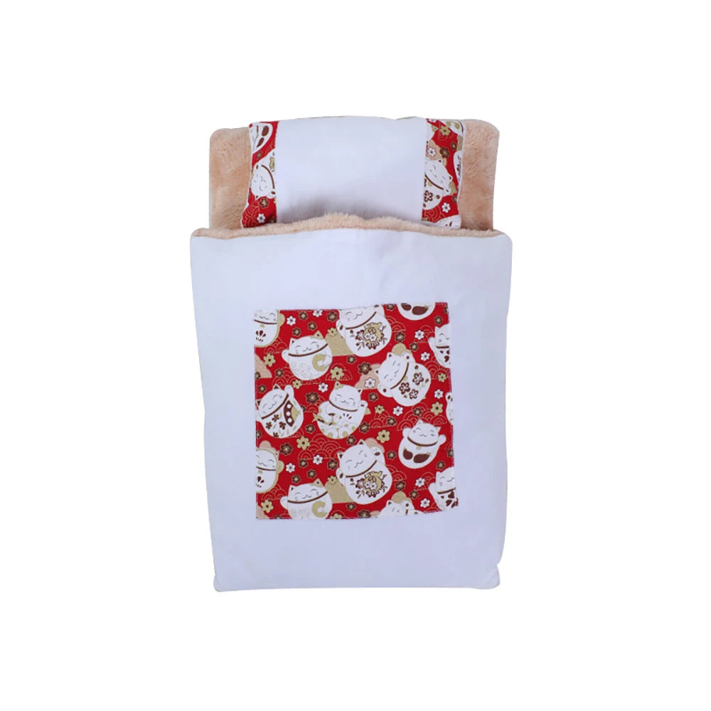 Red pet sleeping bag bed